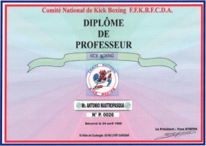 13 - FFKBFCDA - Diplome de professeur - 24.04.1999